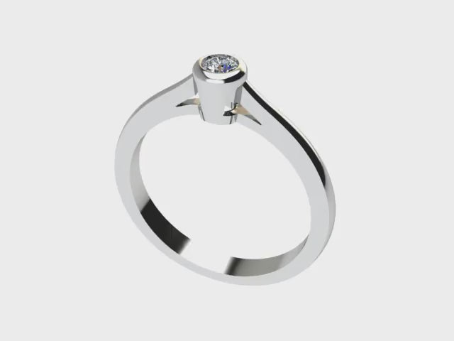 18K Diamant Naturelle Or Blanc Solitaire 0.10 Ct
