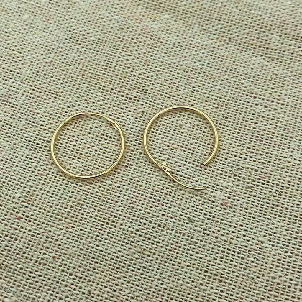 Anneaux en Or Jaune 18K Tube Creux 16X08 mm