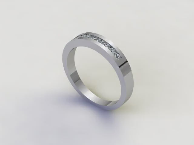 18K Alliance de Mariage 8 Diamants en Or Blanc 0,240 Qts Pureté VS2 Couleur G Taille Brillant