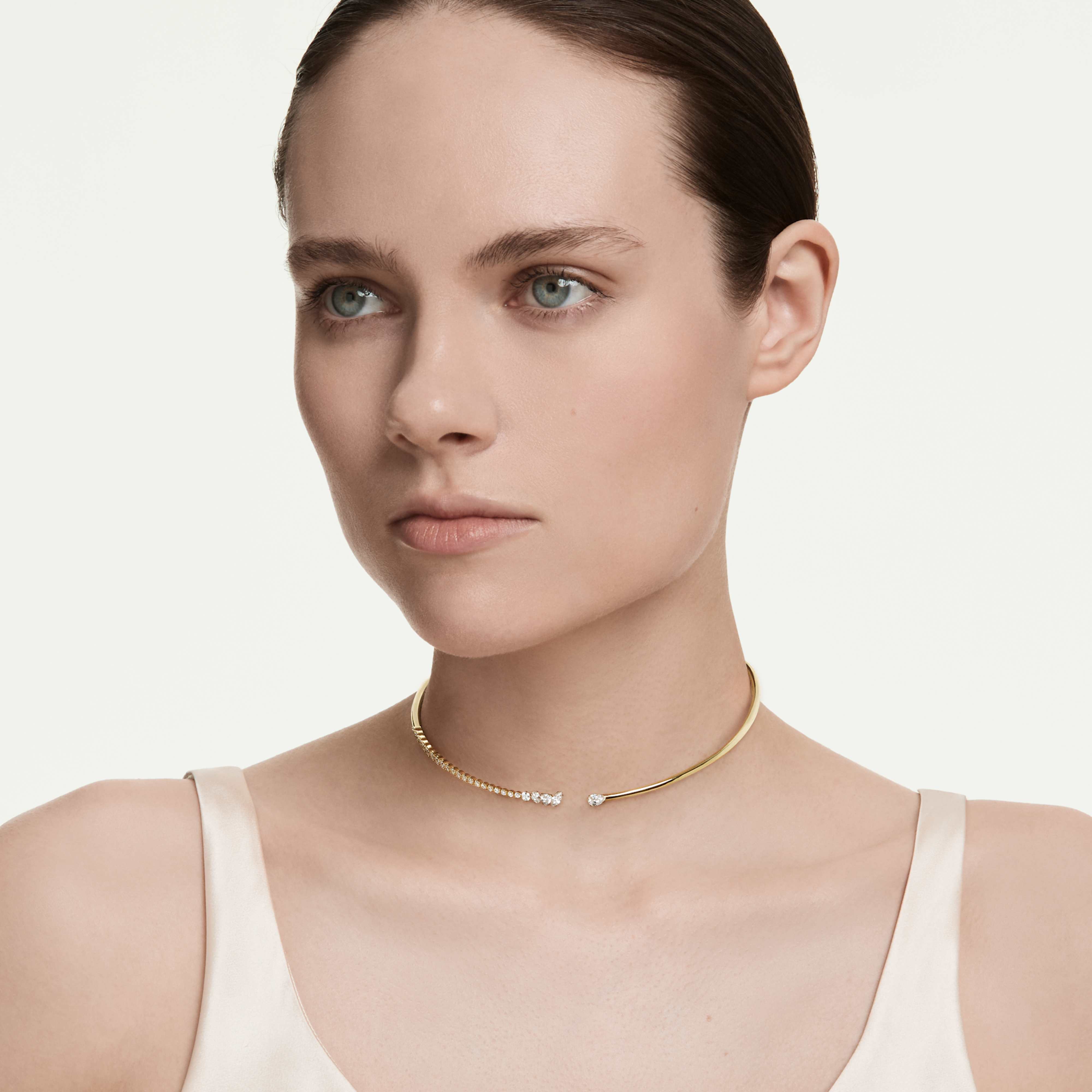 Collier Swarovski - Mesmera Attract - Blanc & Doré (M) vue 3