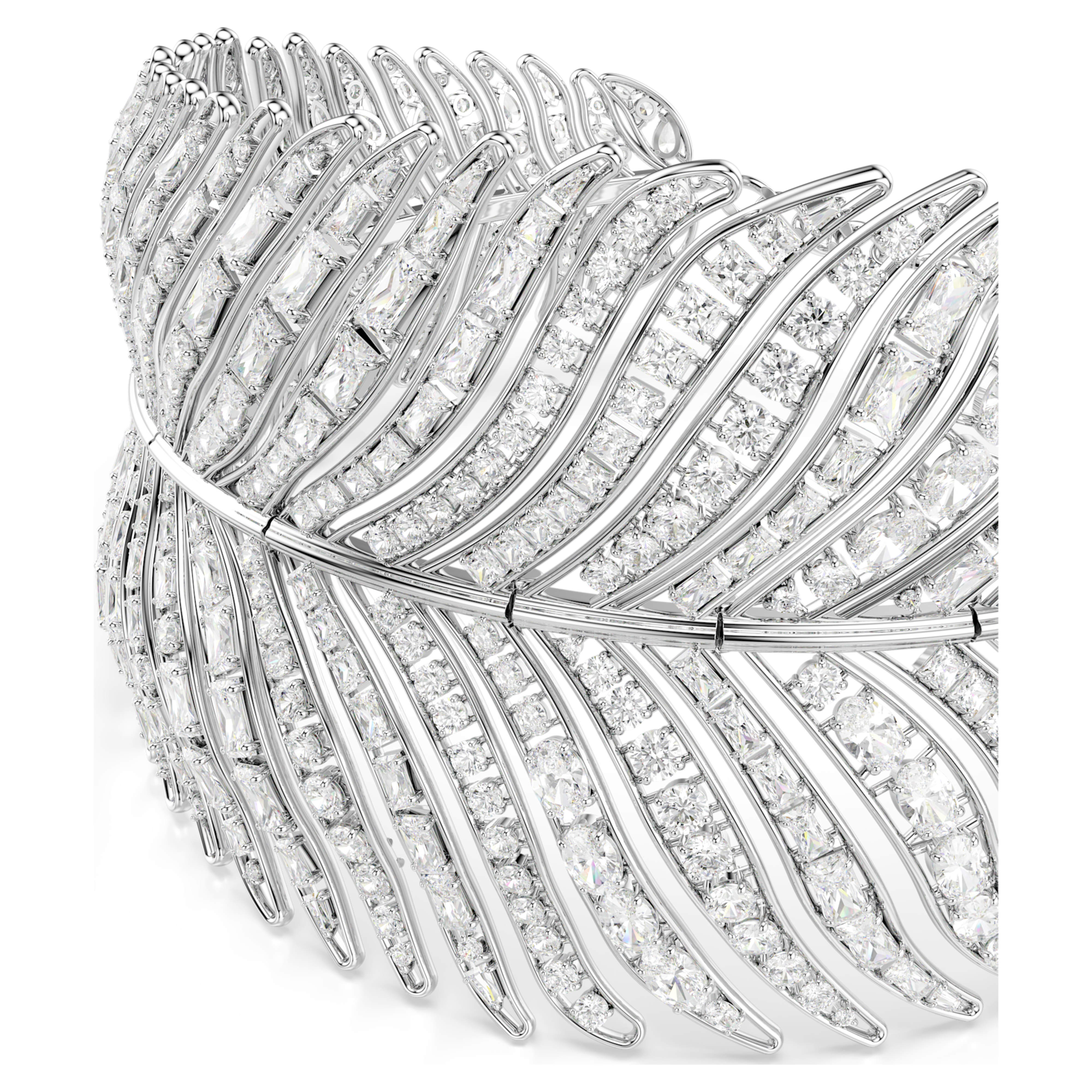 Ras-de-Cou Swarovski - Vienna Feather - Blanc & Argenté vue 5