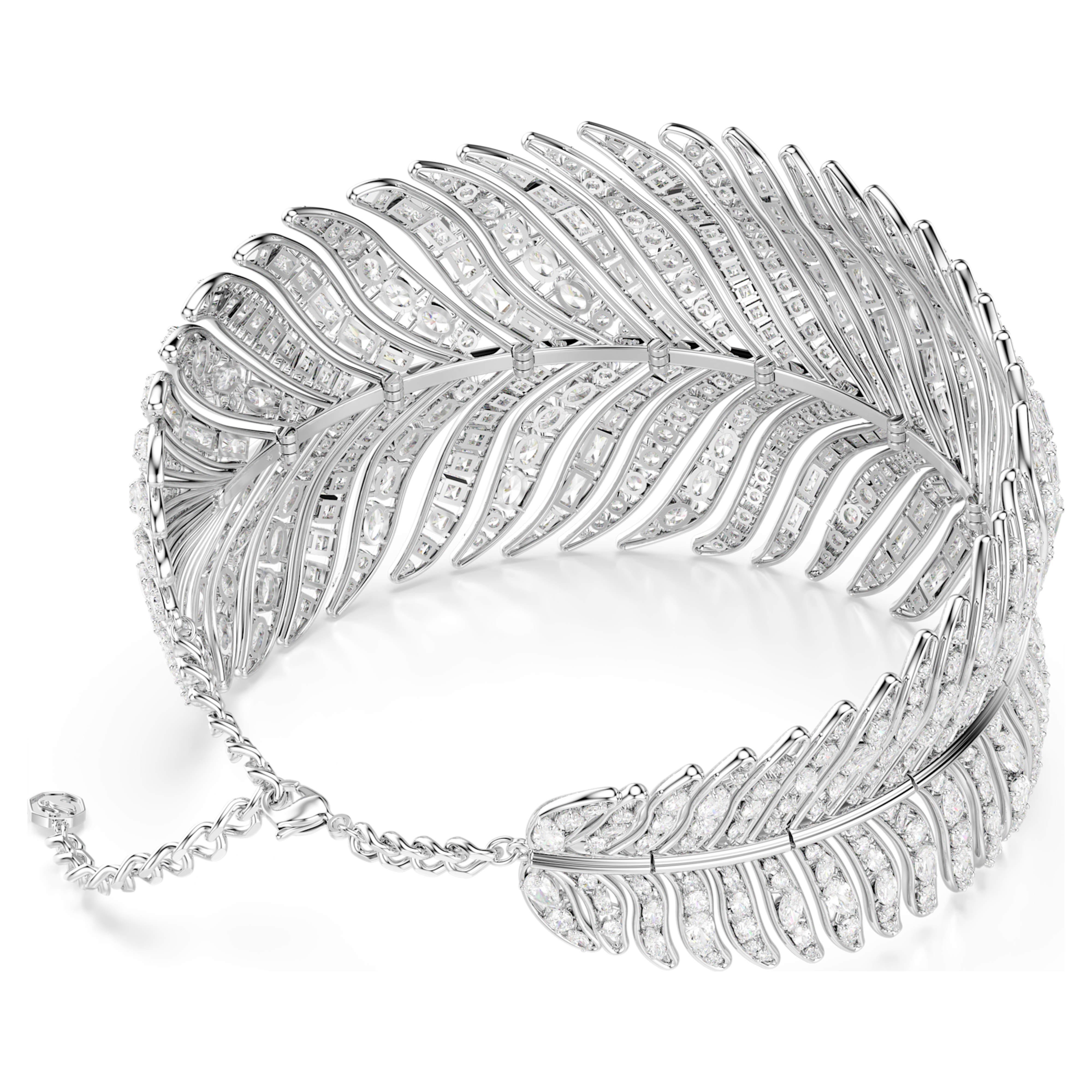 Ras-de-Cou Swarovski - Vienna Feather - Blanc & Argenté vue 4