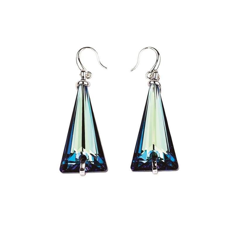 Boucles d'oreilles Spike OE1 – Argenté – Bleu Bermudes