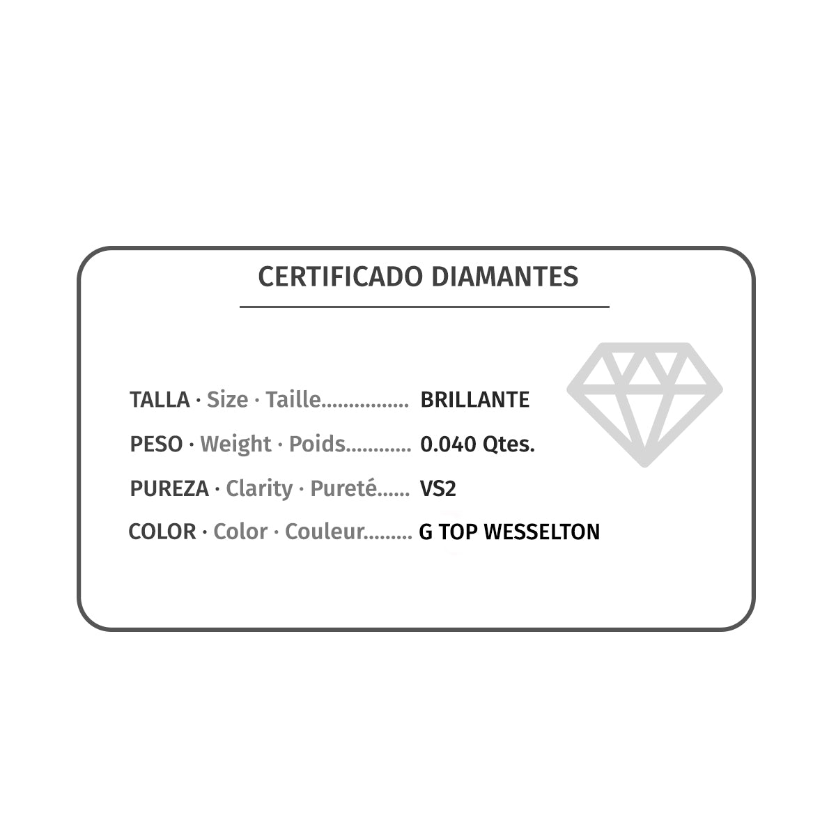 Boucles d'oreilles Chaton Carré 18K Or Blanc Lab Diamants 0.040 Cts G-VS2 Fermoir 5.5 mm