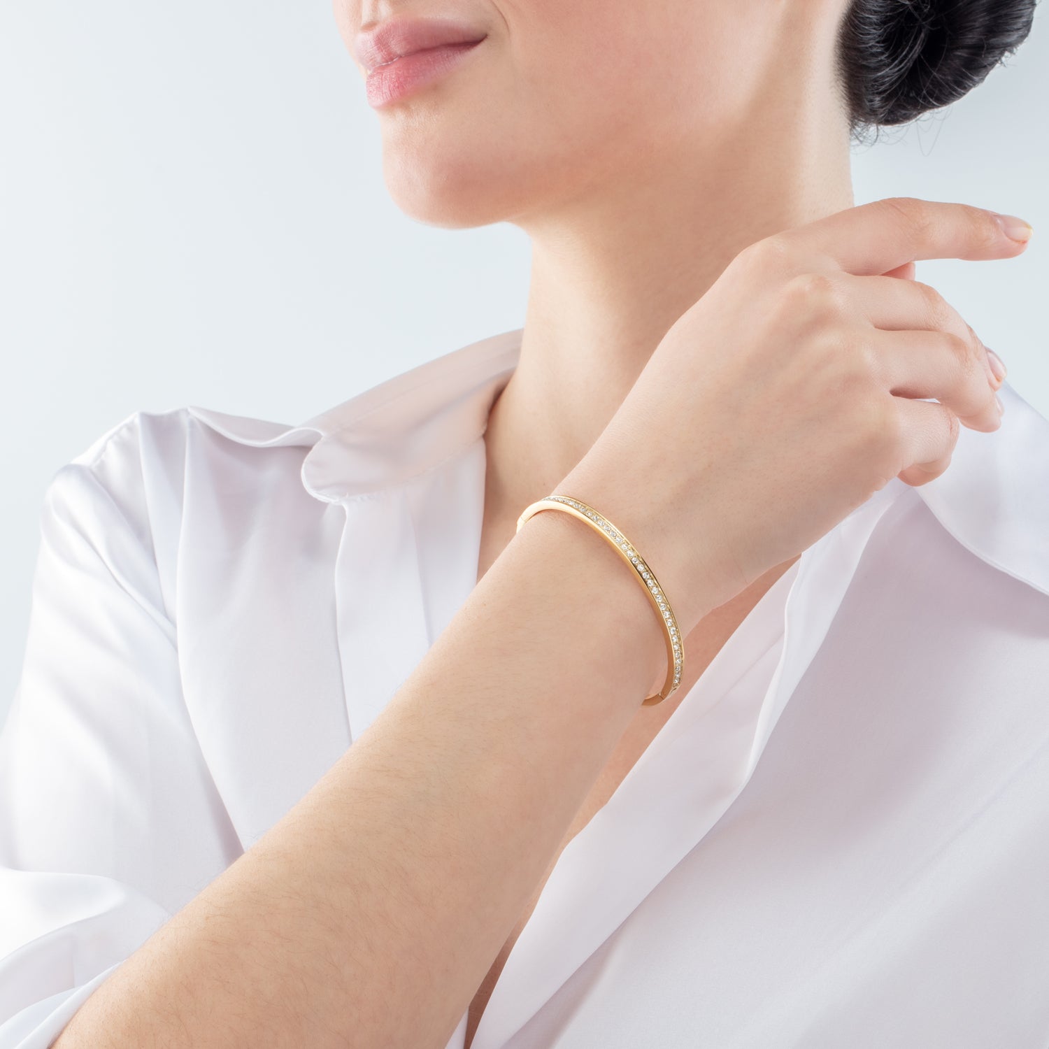 Collection 0127 - Golden White - Size M - Bangle bracelet - Cœur de Lion 