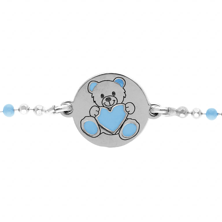 Blauer Bär - Silber - Armband