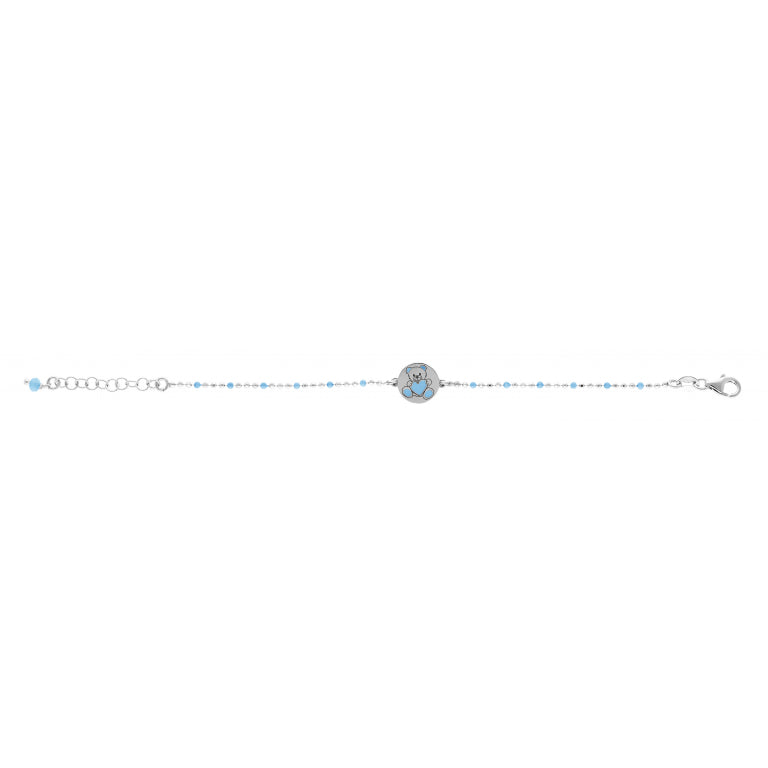 Ourson Bleu - Argent - Bracelet