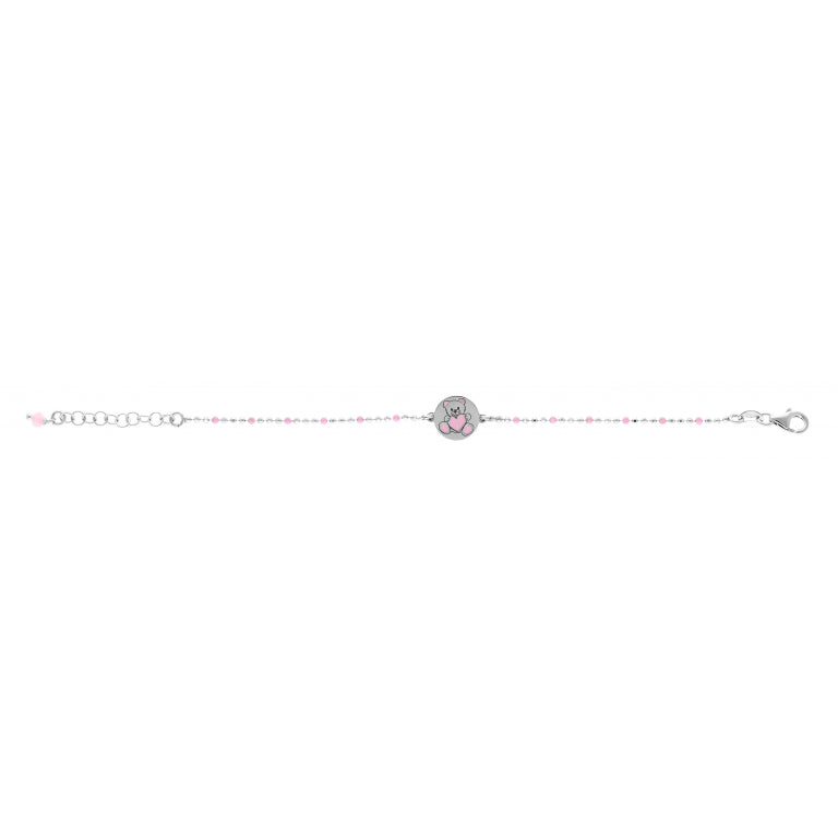 Ourson Rose - Argent - Bracelet