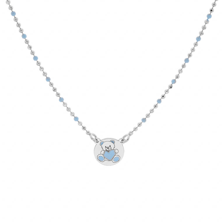 Blue Bear - Silver - Necklace