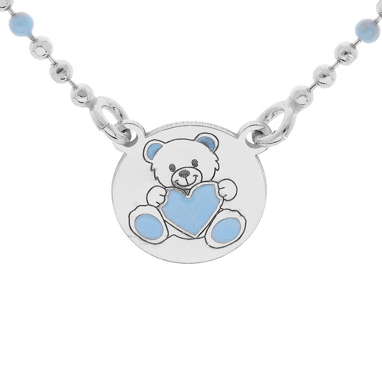 Blauer Bär - Silber - Halskette