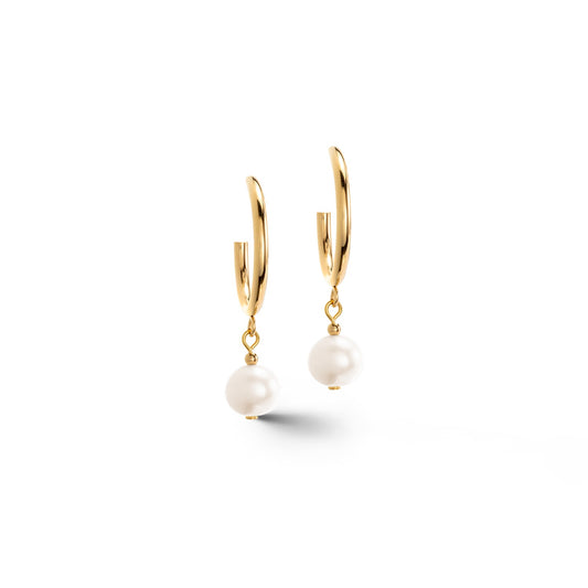Collection 1110 - Golden White - Earrings - Cœur de Lion 