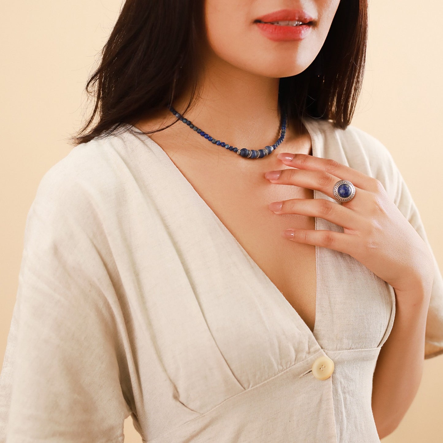 Samarcande - Runde Perlen - Halskette - Nature Bijoux