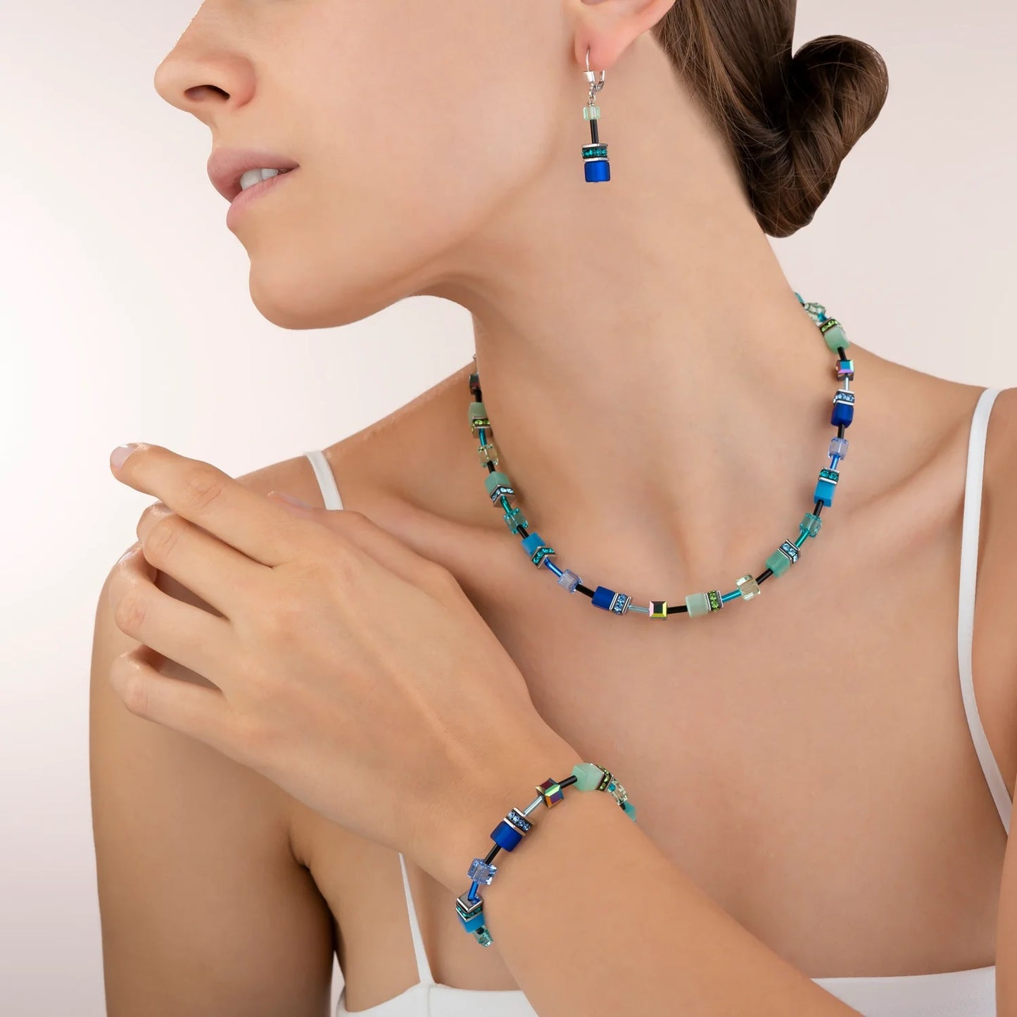 Collection 2838 - Blue Green - Necklace - Cœur de Lion 