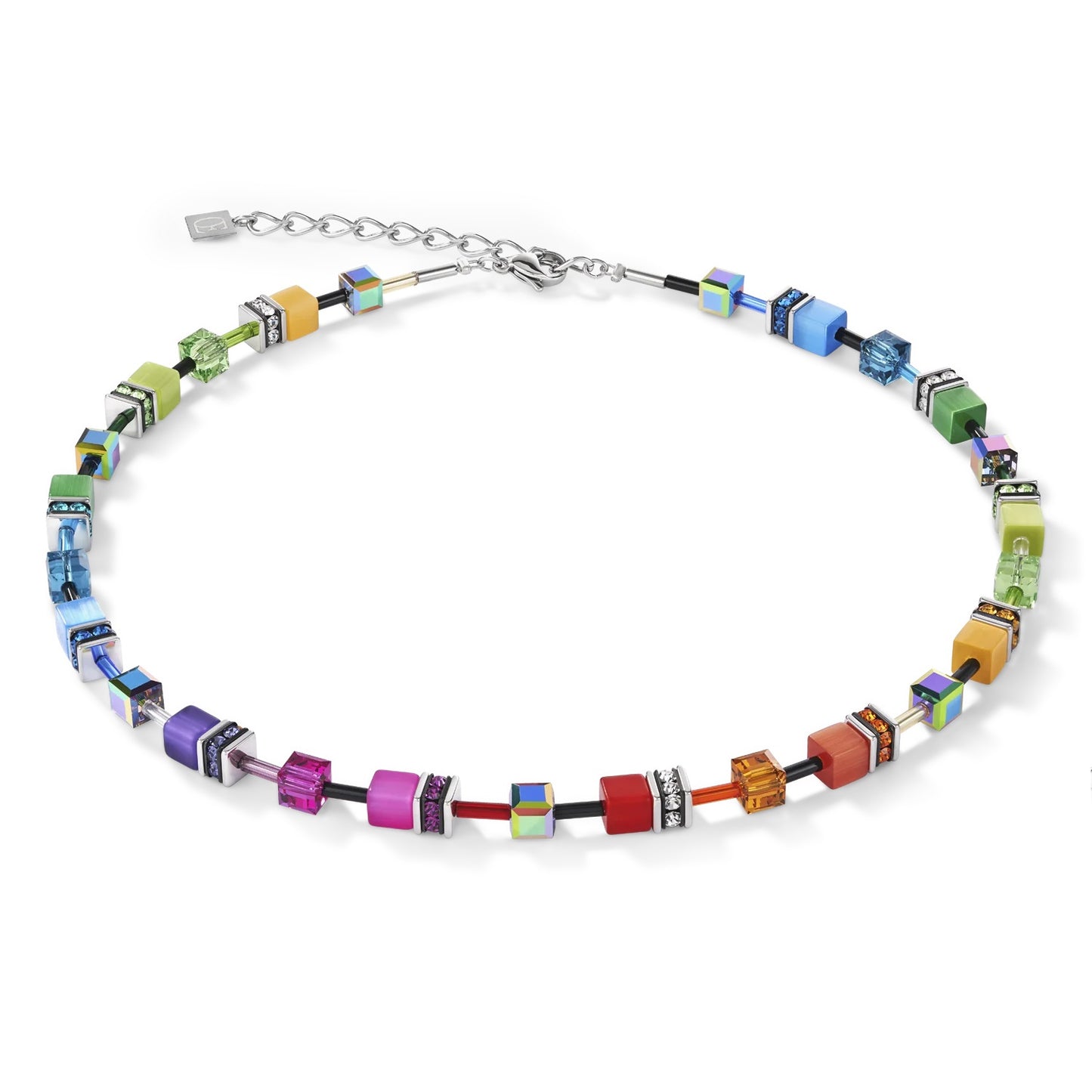 Collection 2838 - Multicolor Rainbow Silver - Necklace - Cœur de Lion 