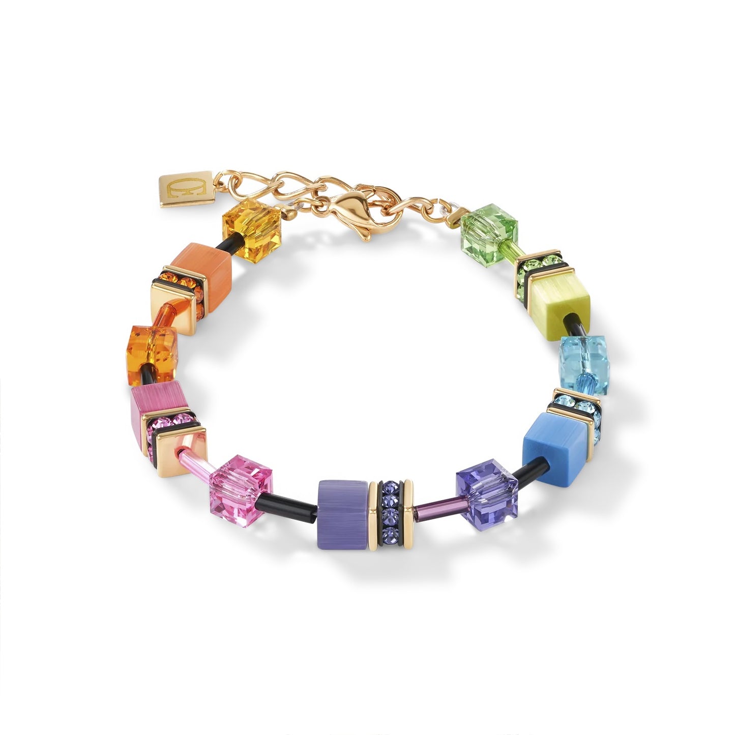 Collection 2838 - Multicolore Arc en Ciel Doré - Bracelet - Cœur de Lion
