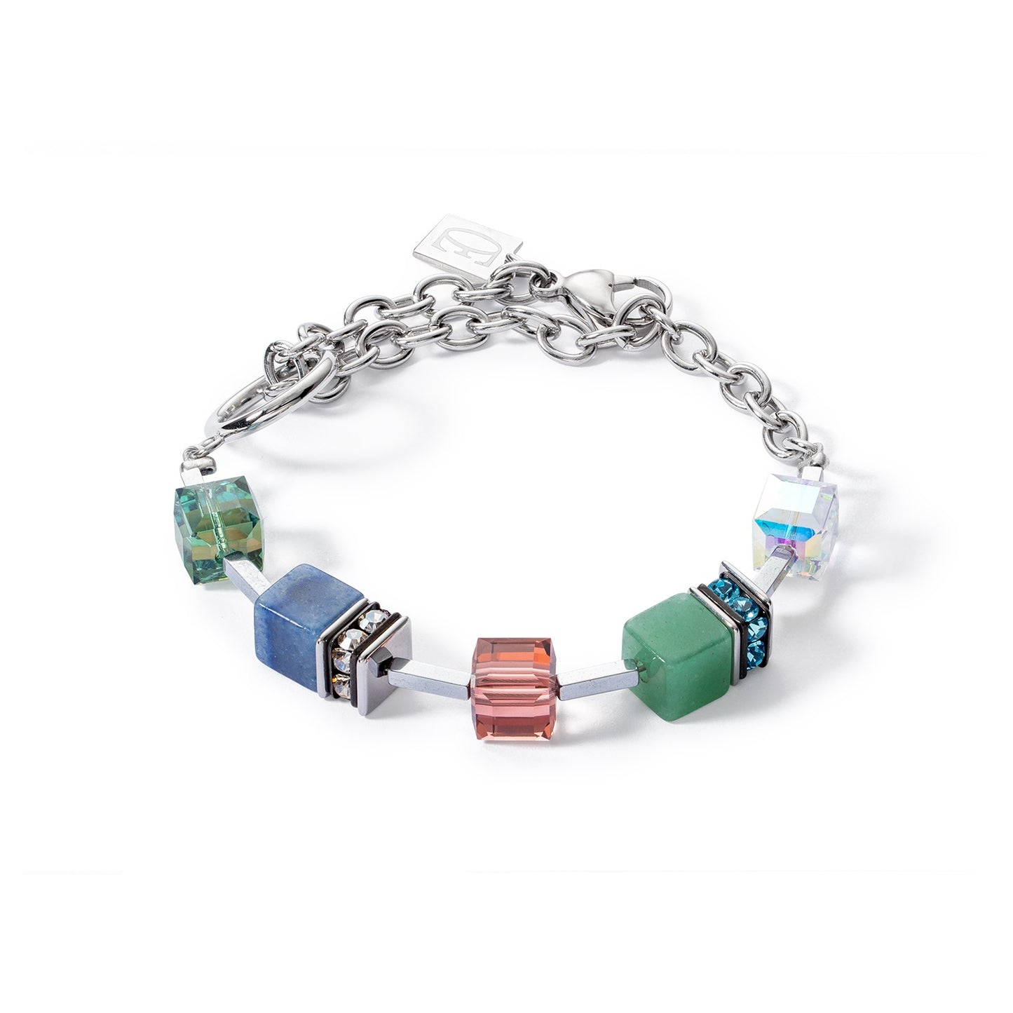 Collection 4520 - Multicolor Silver Gemstone - Bracelet - Cœur de Lion