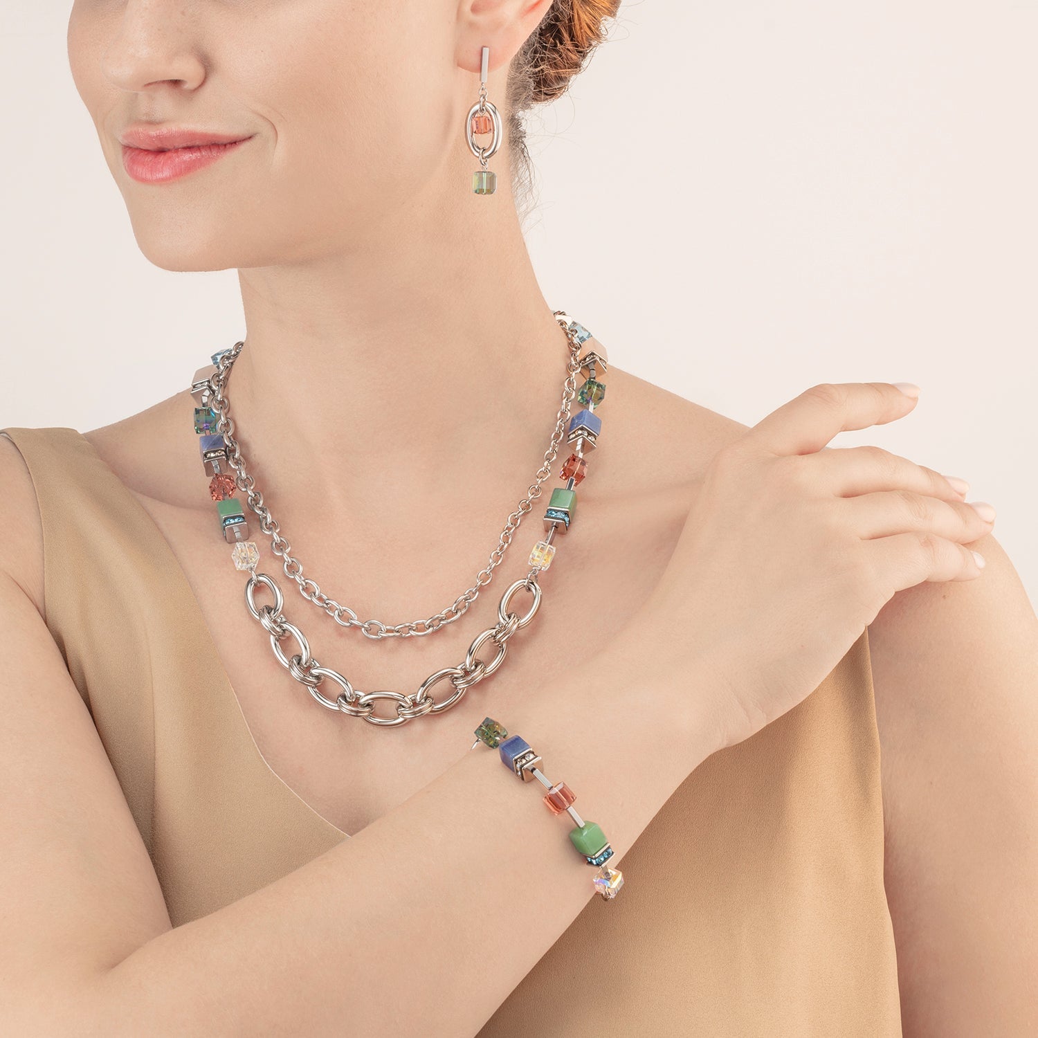Collection 4520 - Multicolore Gemstone Argenté - Bracelet - Cœur de Lion