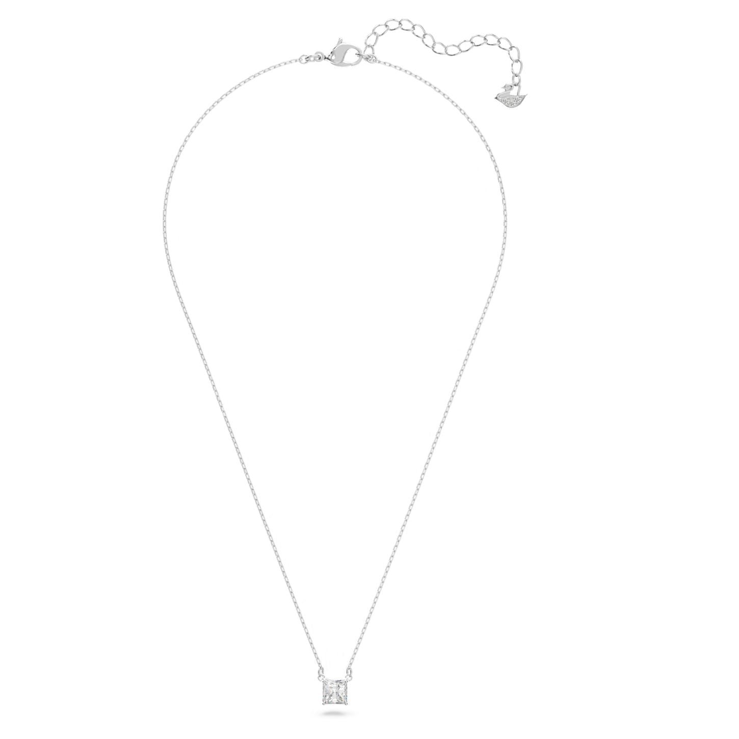 Attract - Weißes Silber - Quadratisch - Halskette - Swarovski