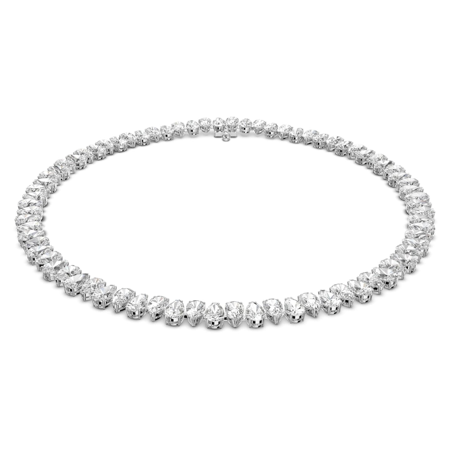 Millenia - Pear - White Silver - Necklace - Swarovski