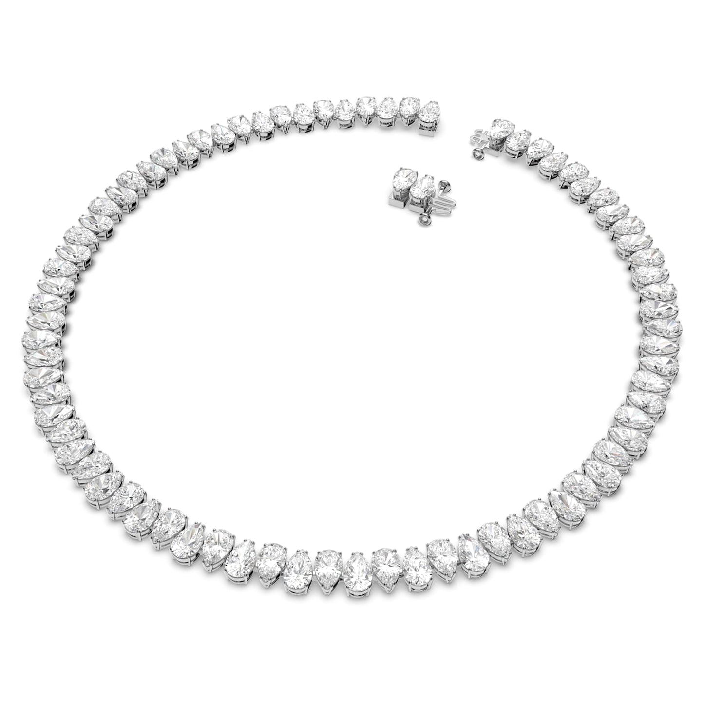Millenia - Birne - Weißes Silber - Halskette - Swarovski