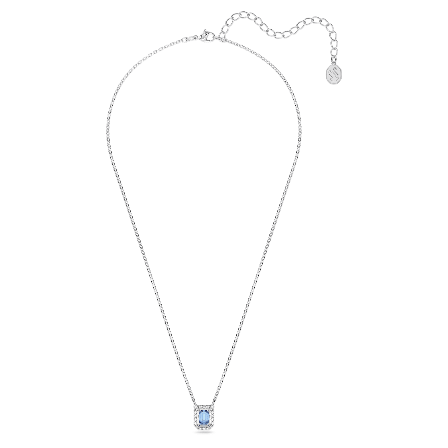 Millenia - Achteckig - Blaues Silber - Halskette - Swarovski