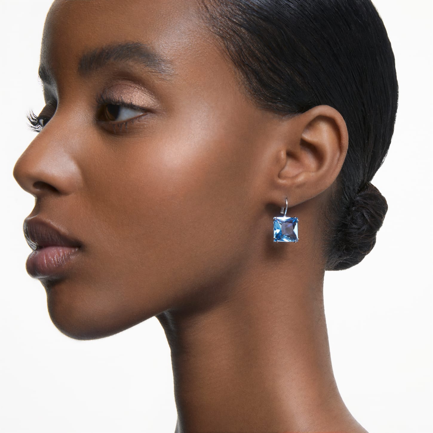 Millenia - Square - Silver Blue - Earrings - Swarovski