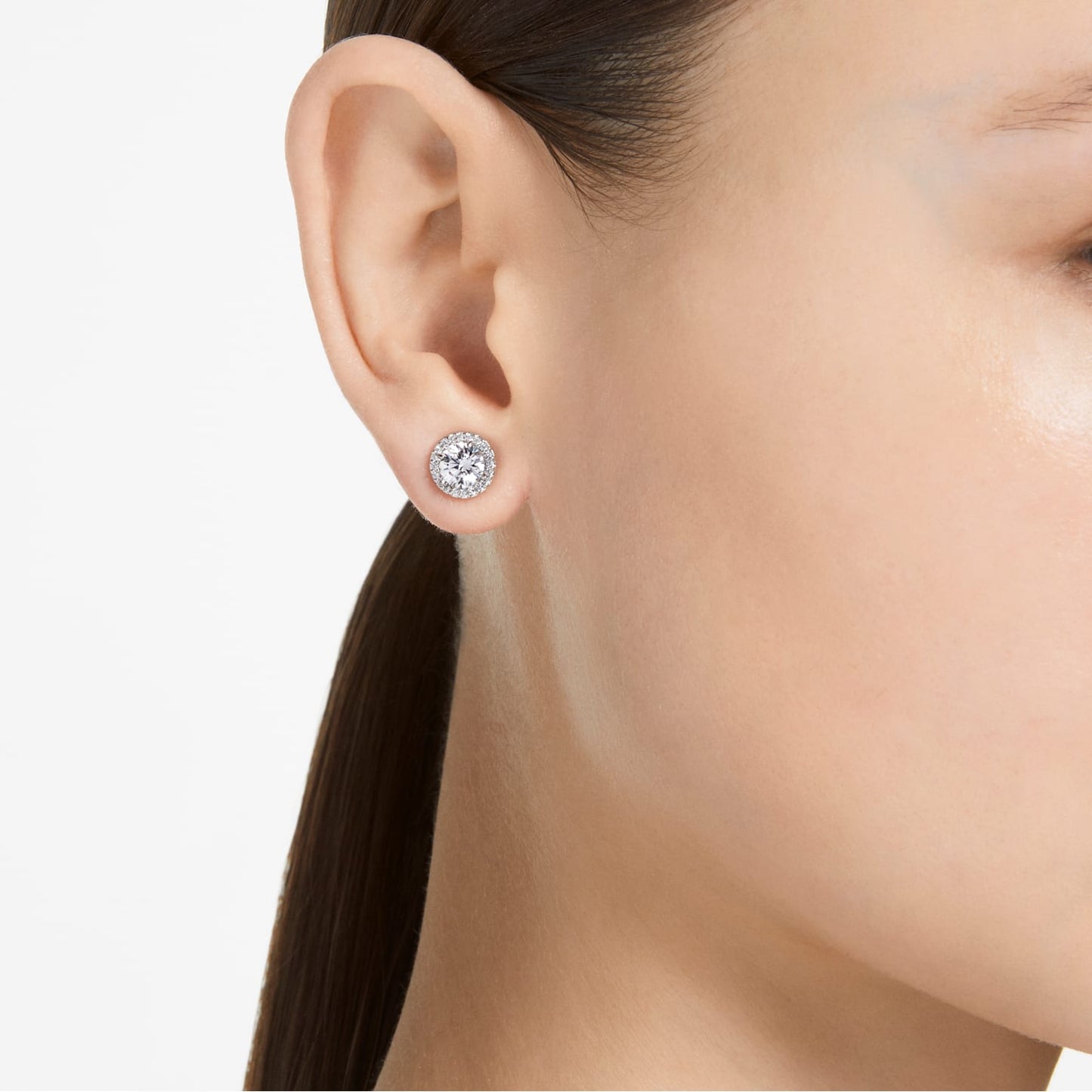 Constella - White Silver - Pavé - Stud earrings - Swarovski