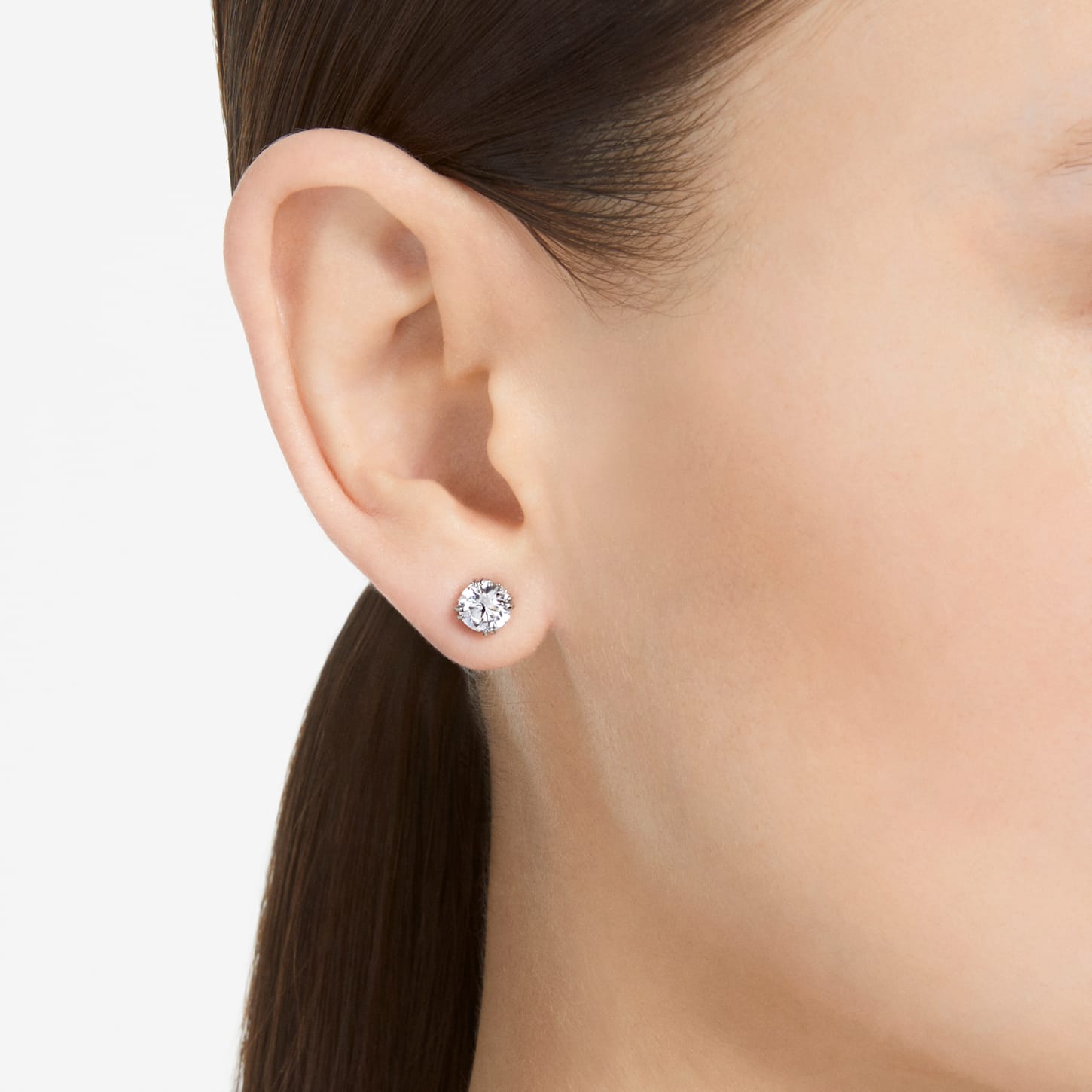 Constella - White Silver - Stud earrings - Swarovski