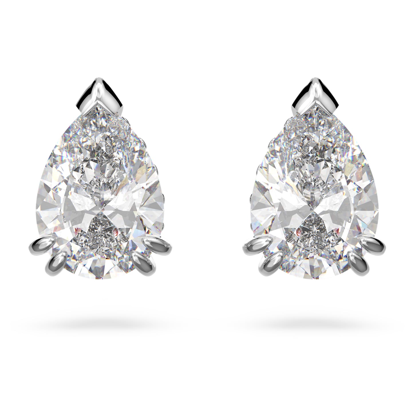 Millenia - Pear - White Silver - Stud earrings - Swarovski