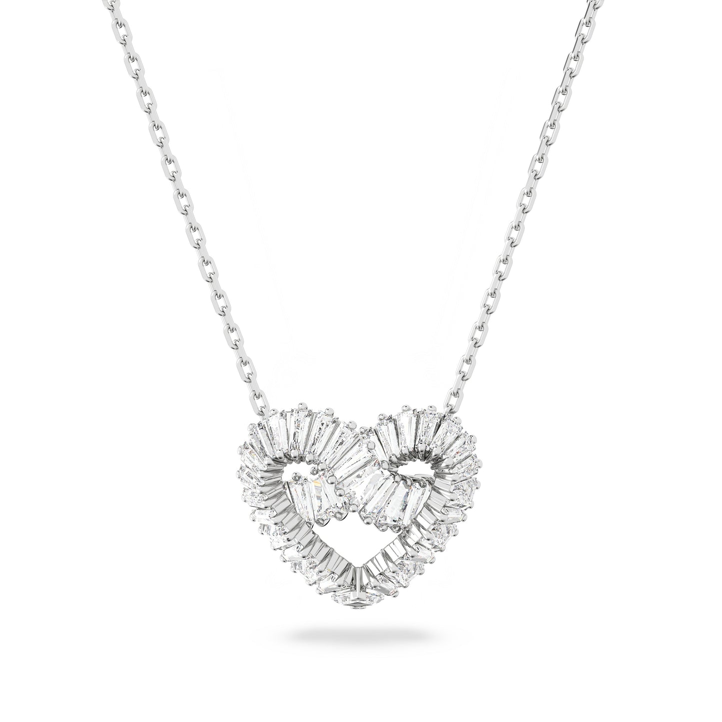 Matrix - Heart - White Silver - Necklace - Swarovski