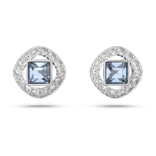 Angelic - Square - Silver Blue - Stud earrings - Swarovski