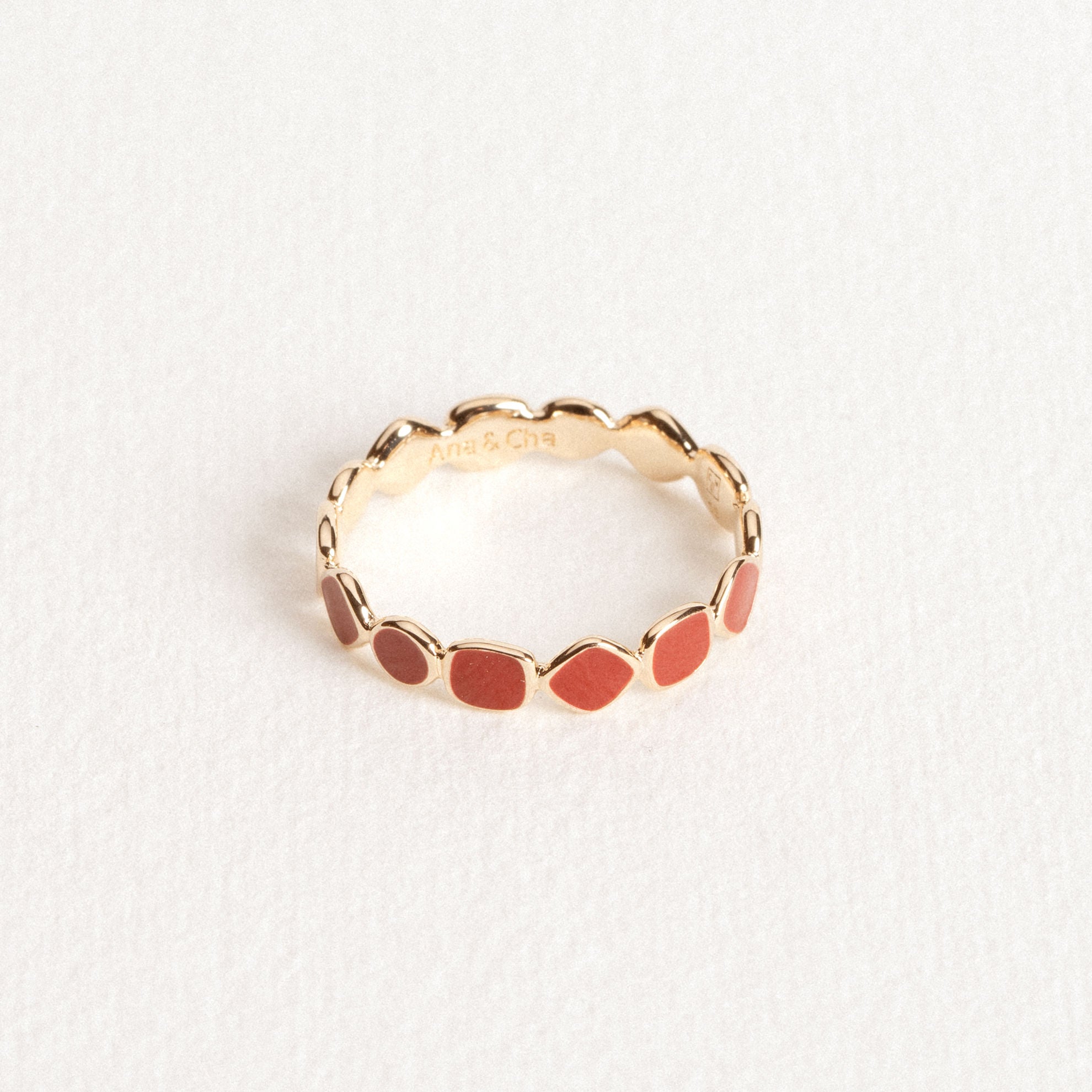 Gioia - Red - Gold Plated Ring - Ana et Cha