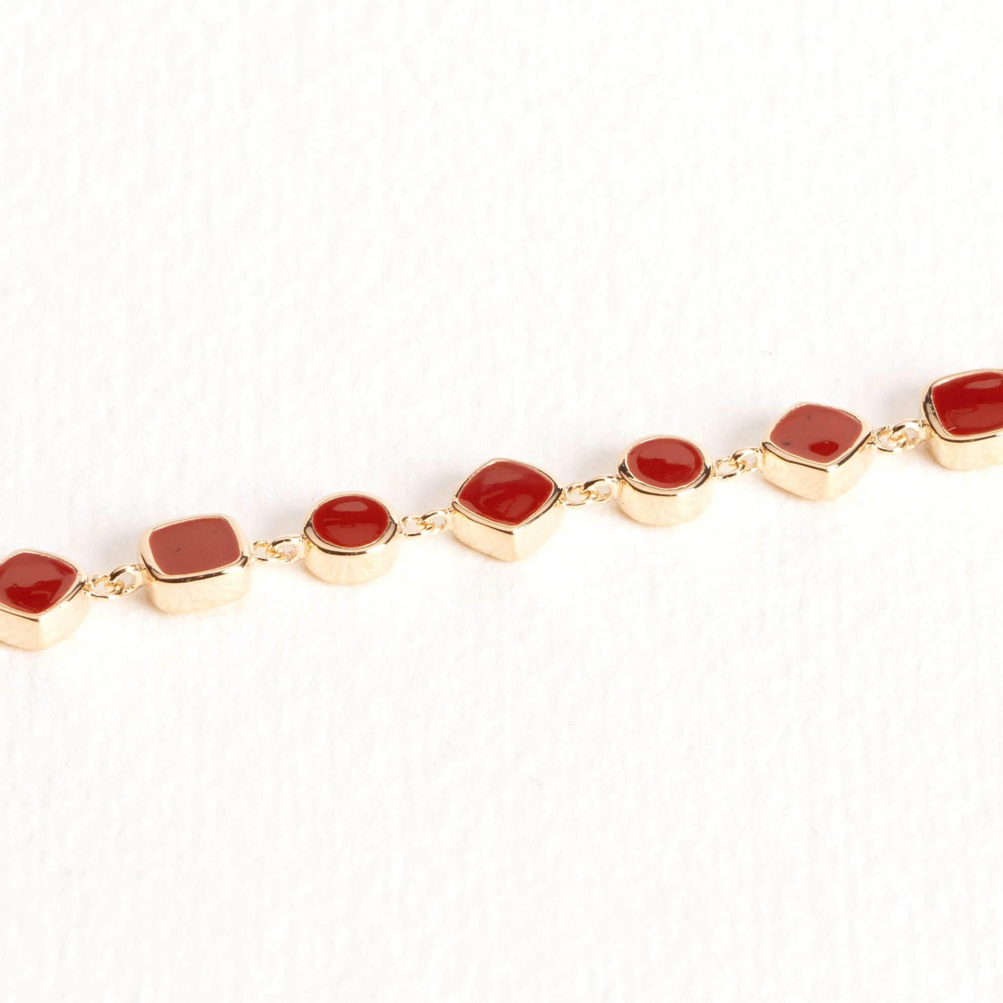 Gioia - Red - Gold Plated Bracelet - Ana et Cha