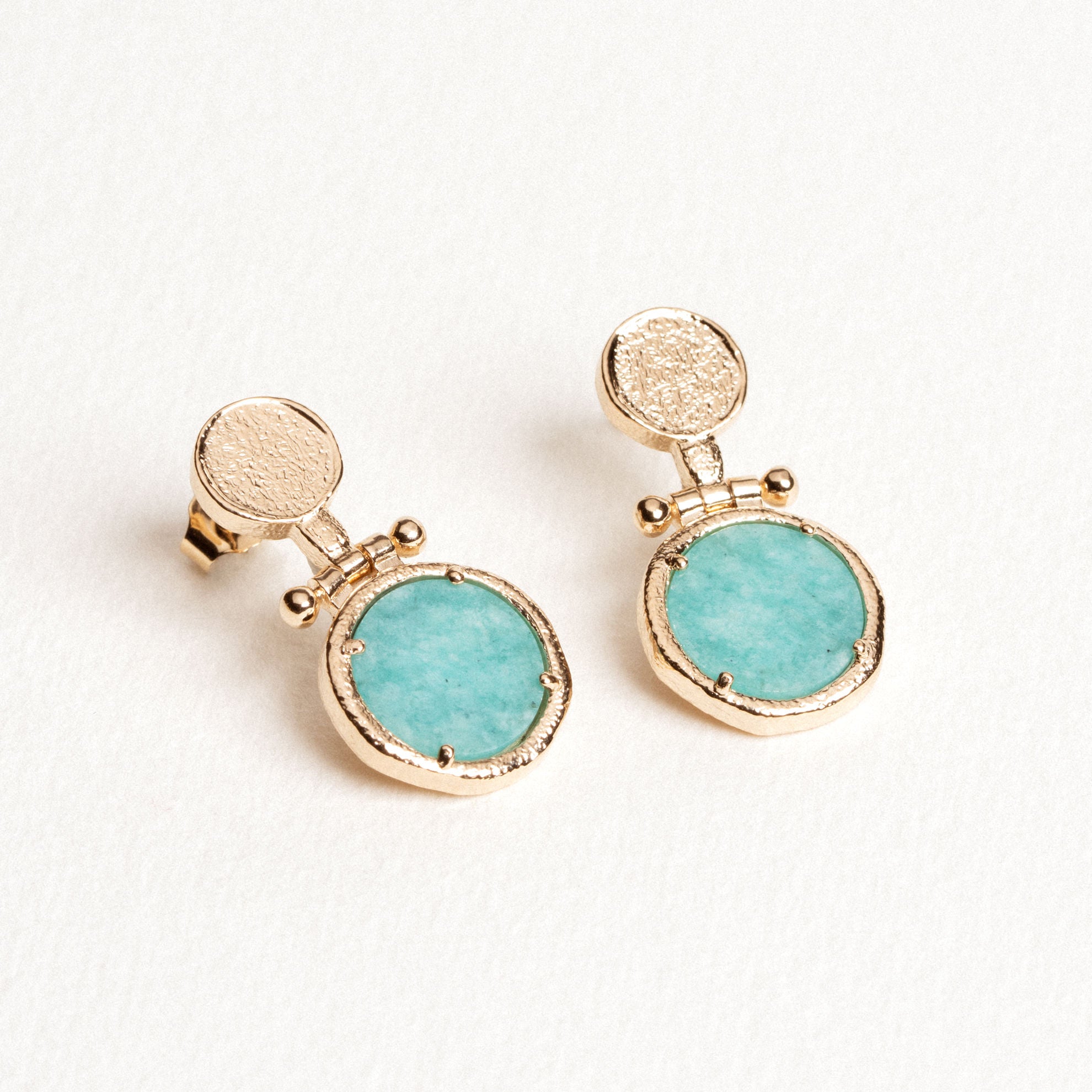 Salomé - Amazonite - Gold Plated Earrings - Ana et Cha
