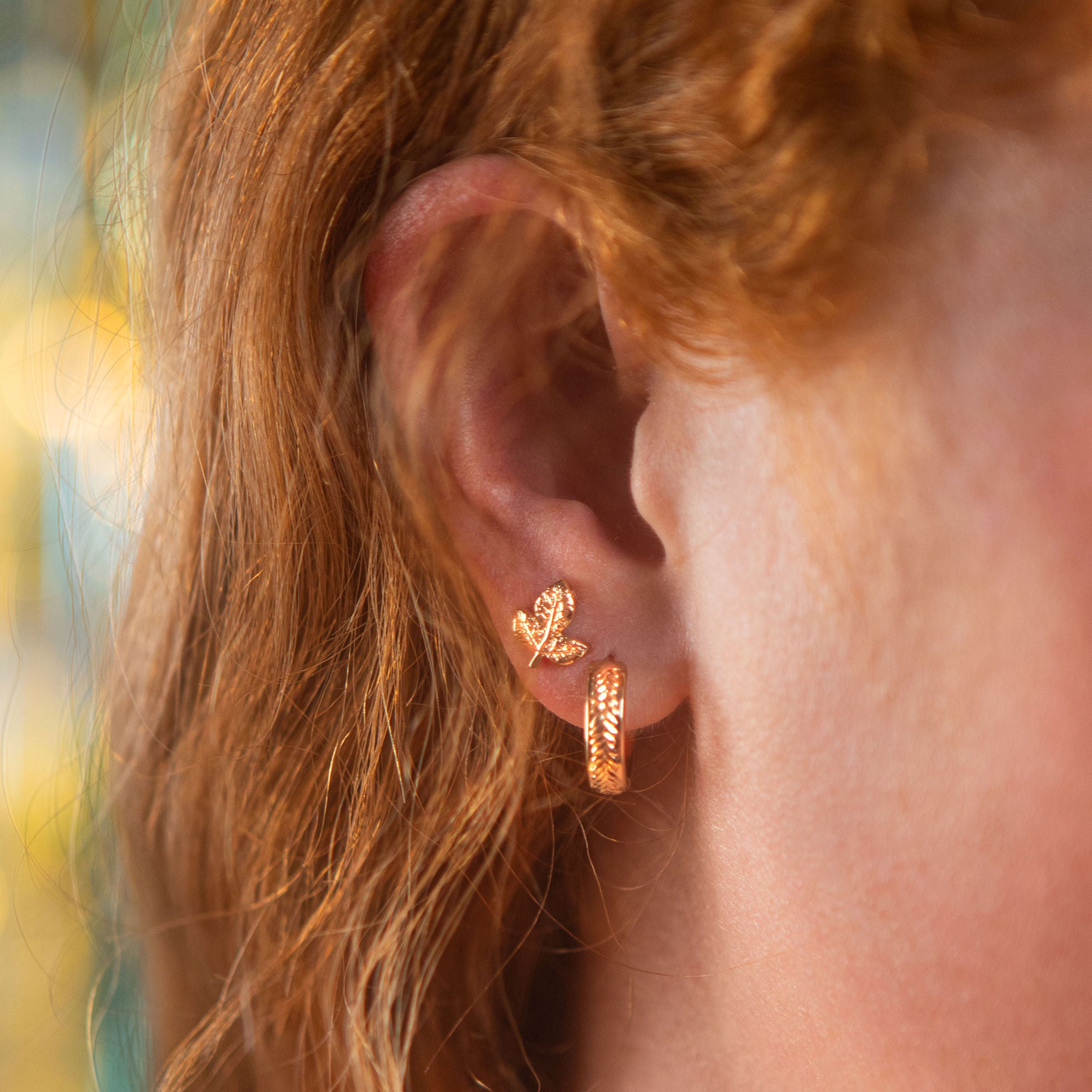 Jade - Gold Plated Hoop Earrings - Ana et Cha