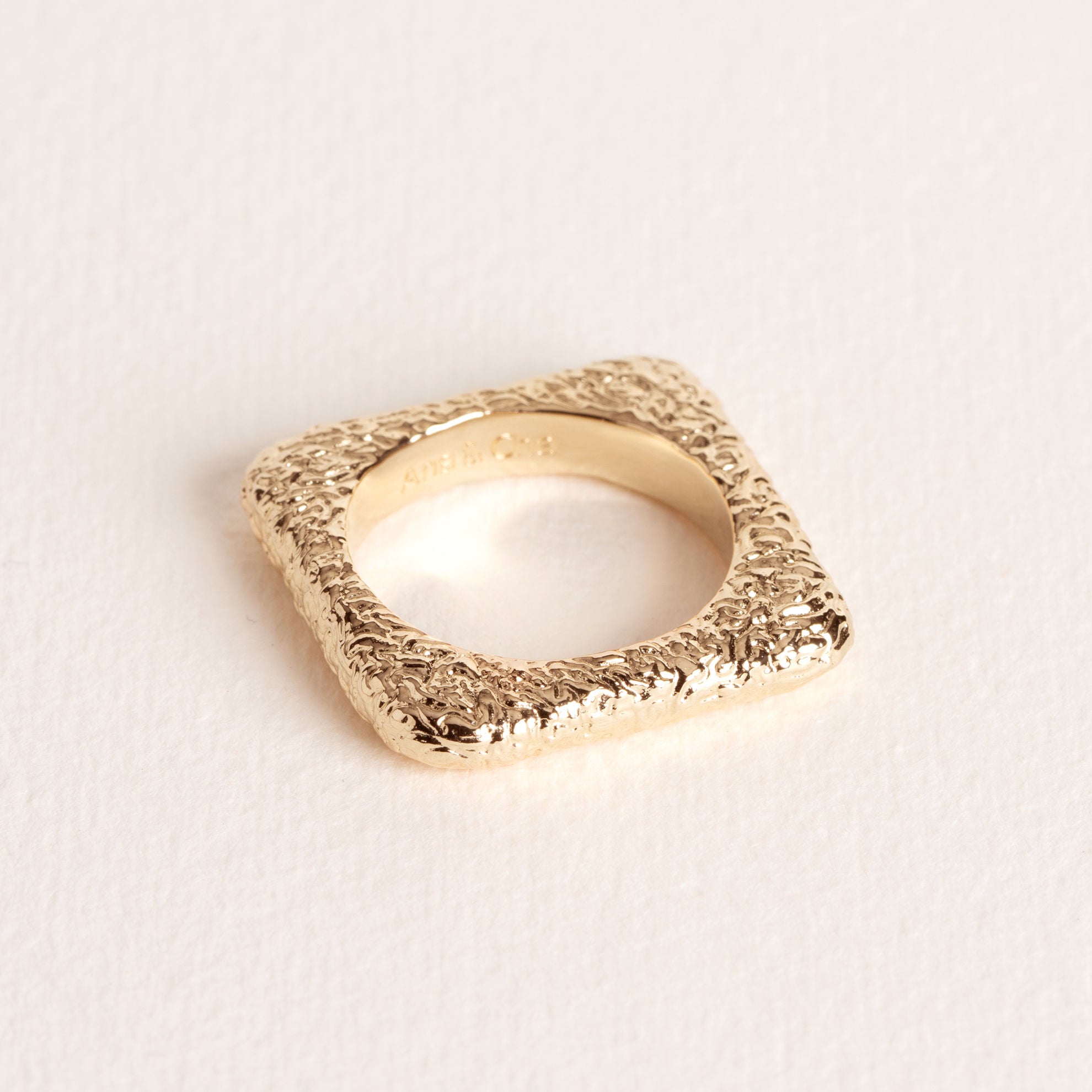 Angel - Square - Gold Plated Ring - Ana et Cha