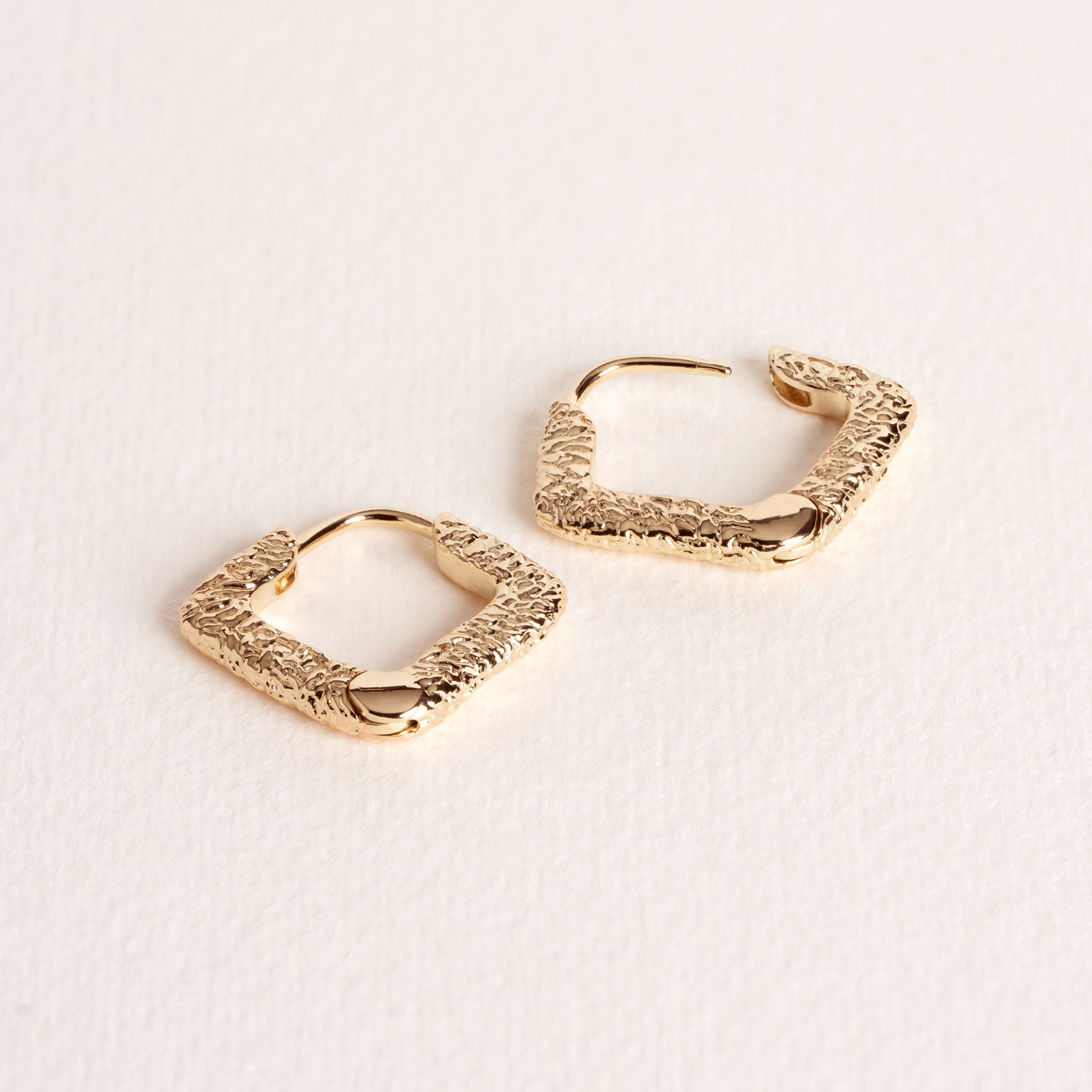 Angel - Square - Gold Plated Hoop Earrings - Ana et Cha