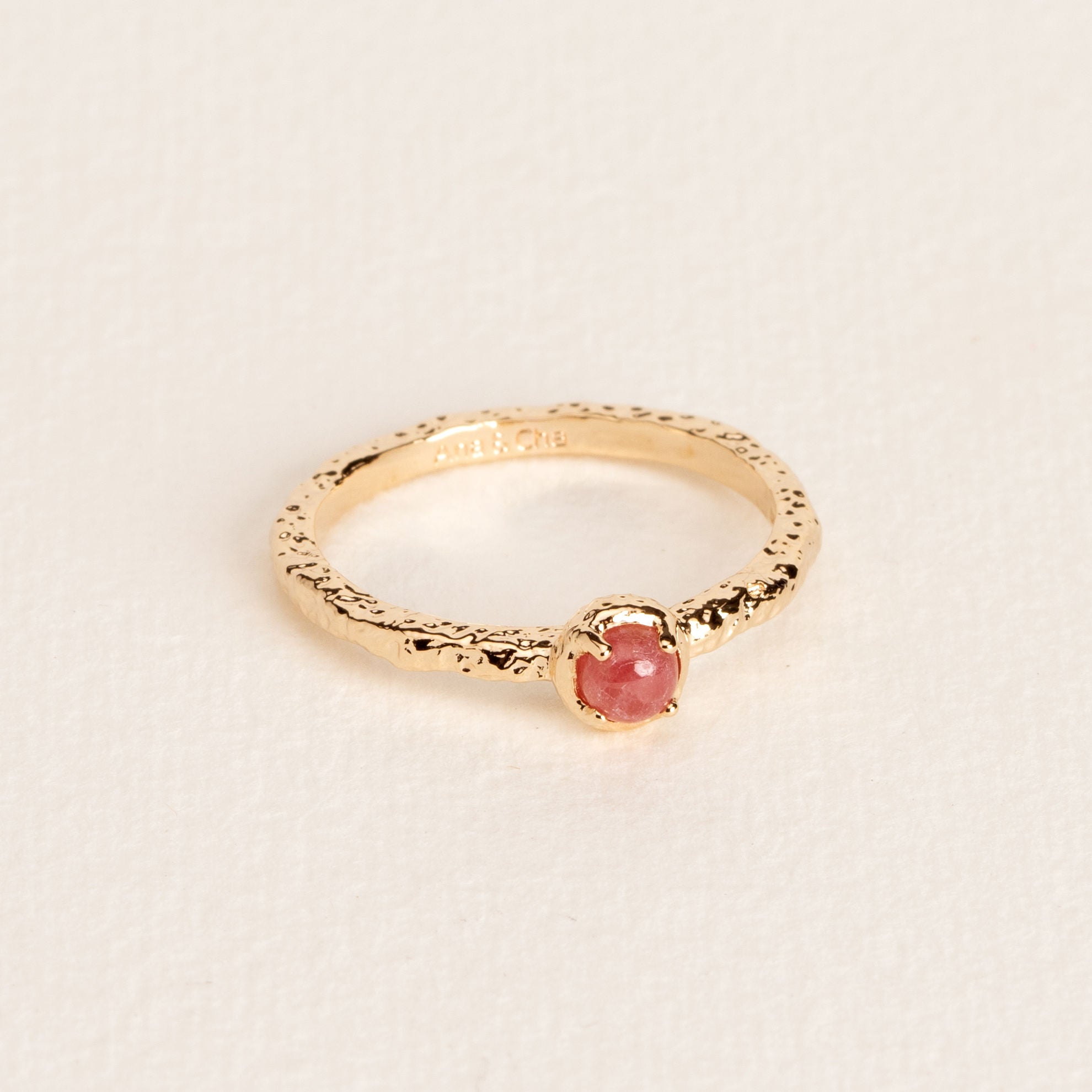 Cloé - Rhodonite - Gold Plated Ring - Ana et Cha