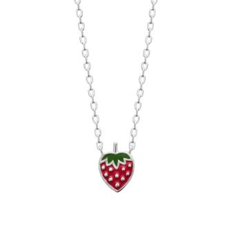 Erdbeere - Silber - Halskette