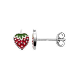 Erdbeere - Silber - Ohrringe