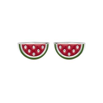 Wassermelone - Silber - Ohrringe