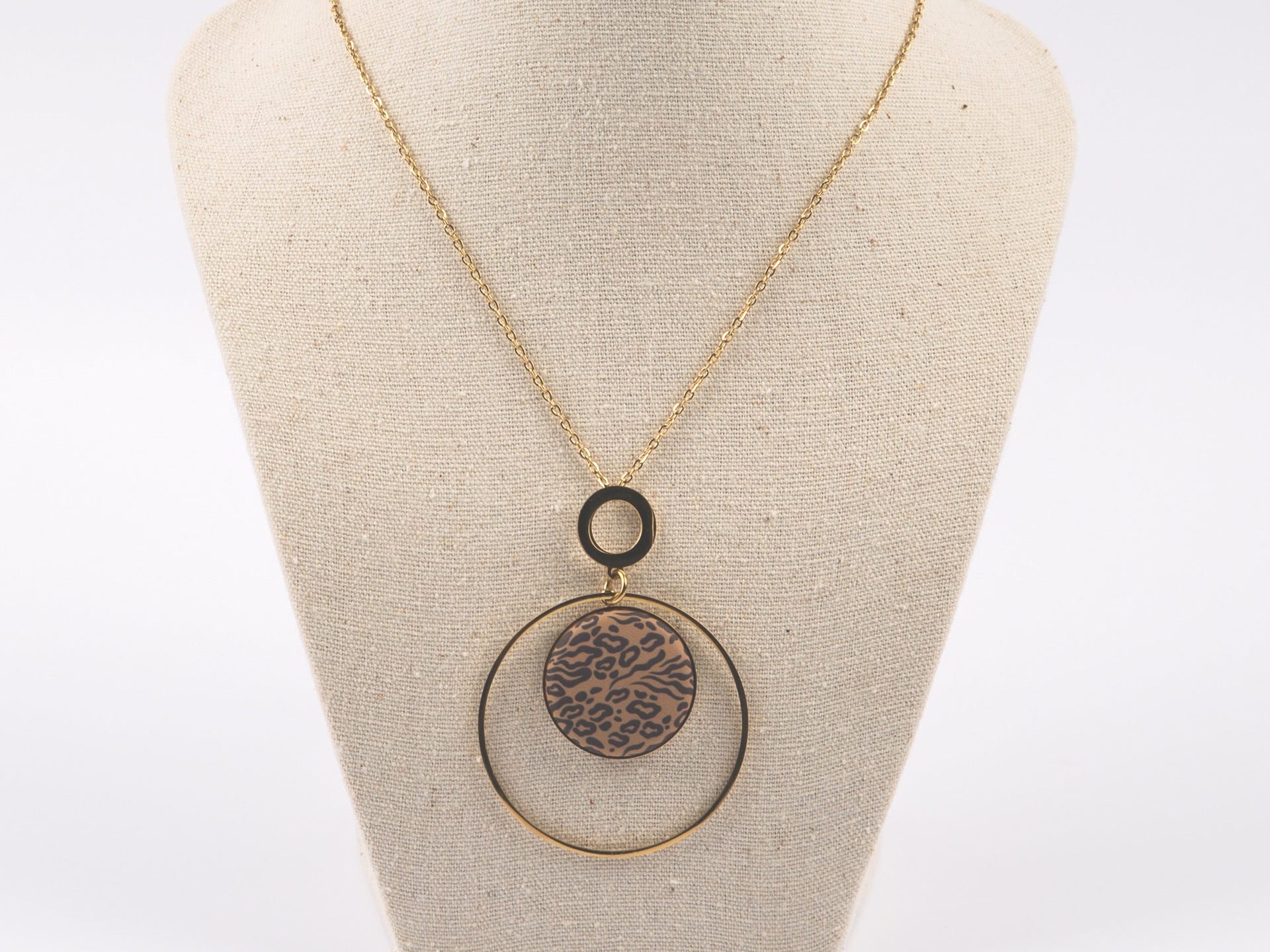Necklace - Golden Steel - Circle - 25mm - Yaya Factory